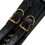 NAUGHTY TOYS BLACK GOLD leather corset cuffs restraints 2pcs set - image 6