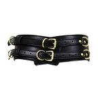 NAUGHTY TOYS BLACK GOLD leather corset cuffs restraints 2pcs set - image 5