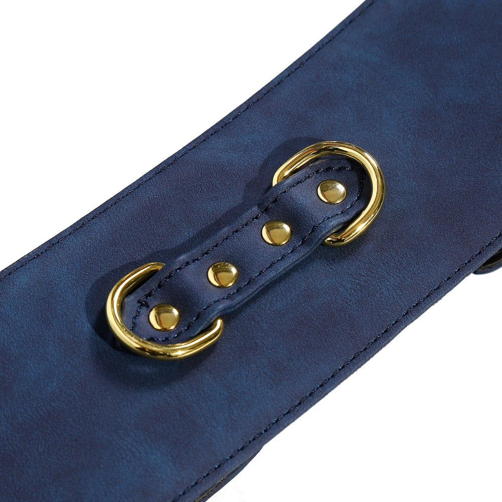 NAUGHTY TOYS BLUE GOLD leather corset cuffs restraints 2pcs set - image 6