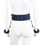 NAUGHTY TOYS BLUE GOLD leather corset cuffs restraints 2pcs set - image 3