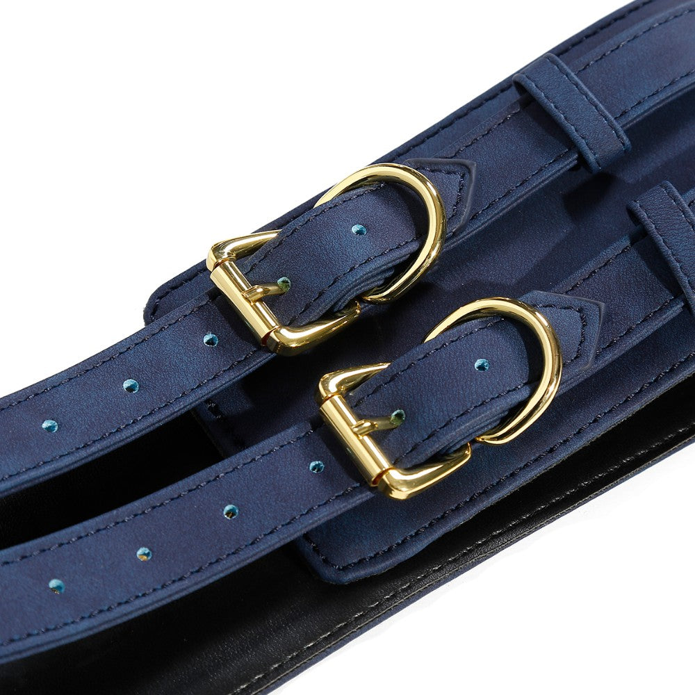 NAUGHTY TOYS BLUE GOLD leather corset cuffs restraints 2pcs set - image 9