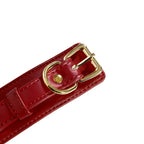 NAUGHTY TOYS WINE RED GOLD leather corset cuffs restraints 2pcs set - image 5