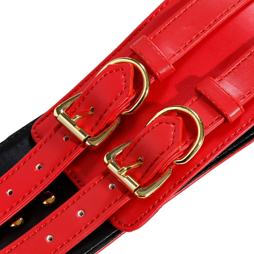 NAUGHTY TOYS SEXY RED leather corset cuffs restraints 2pcs set - image 7
