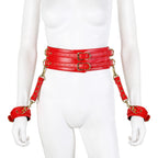 NAUGHTY TOYS SEXY RED leather corset cuffs restraints 2pcs set
