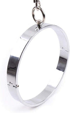 MALE Steel neck Collar with chain leash - L SIZE - image 5