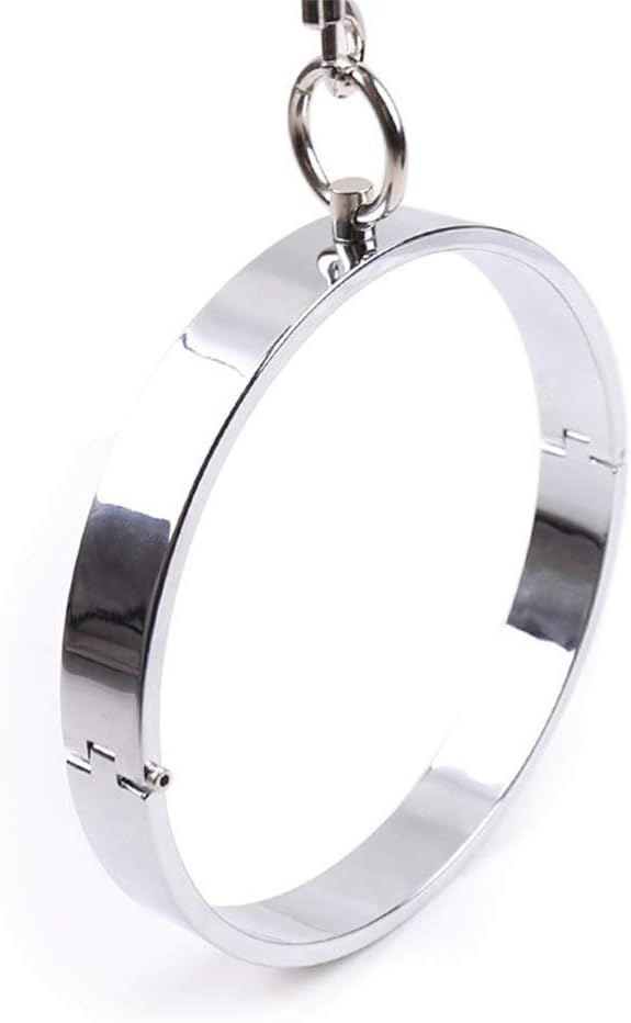 MALE Steel neck Collar with chain leash - L SIZE - image 5