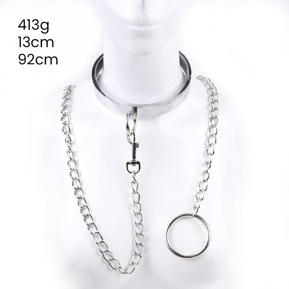 Steel neck Collar with chain leash - Medium SIZE - image 3