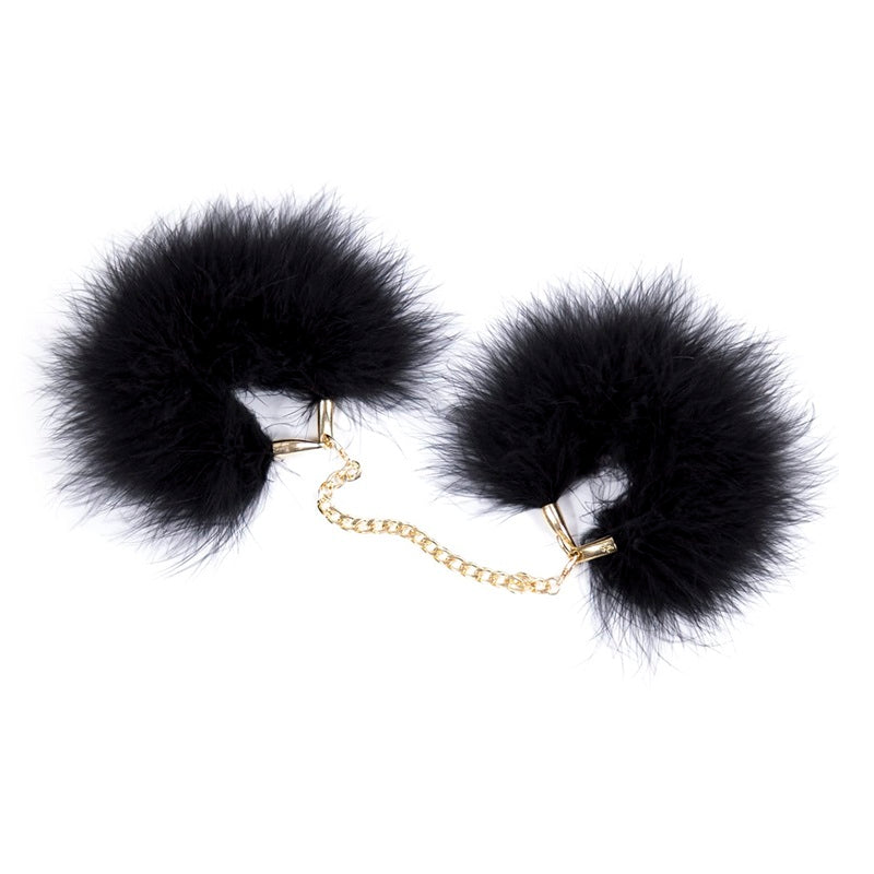 Naughty toys Feather Hand Cuffs with Gold chain - image 6