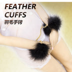 Naughty toys Feather Hand Cuffs with Gold chain - image 7