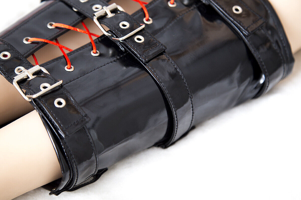 Shiny leather Calf Bondage Armbinders Restraint - image 4