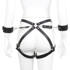 Leather Thigh Leg Harness with Handcuffs O/S - image 5