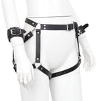 Leather Thigh Leg Harness with Handcuffs O/S - image 6