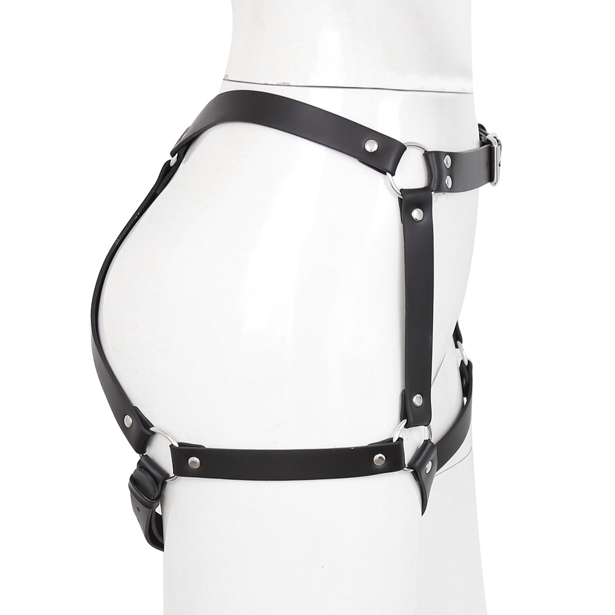 Leather Thigh Leg Harness with Handcuffs O/S - image 8