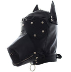 Bad puppy bondage play mask hood with zipper Black - image 2