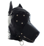 Bad puppy bondage play mask hood with zipper Black - image 5
