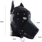 Bad puppy bondage play mask hood with zipper Black - image 3