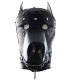 Bad puppy bondage play mask hood with zipper Black - image 4