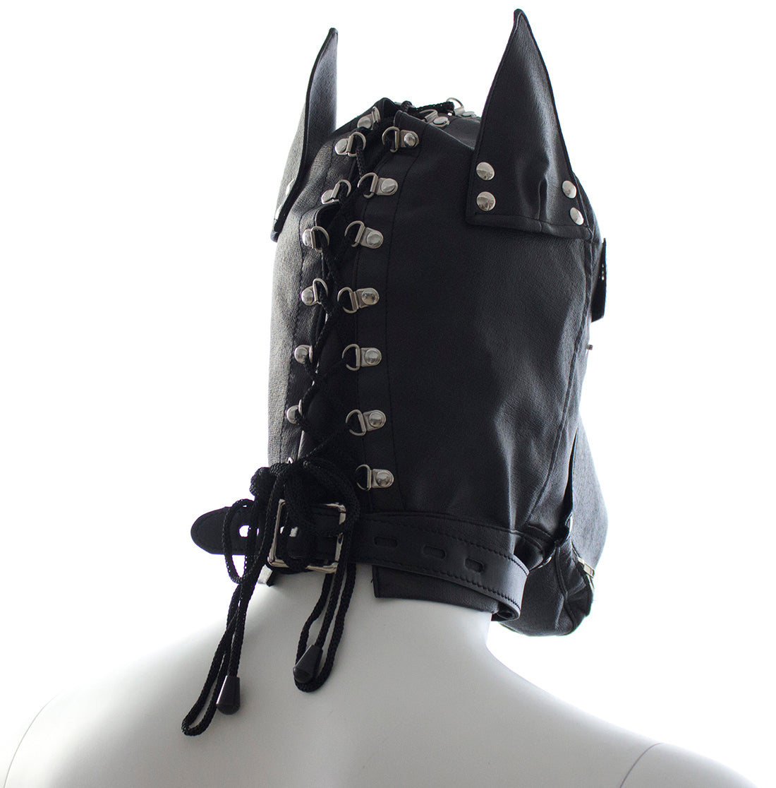 Bad puppy bondage play mask hood with zipper Black - image 6