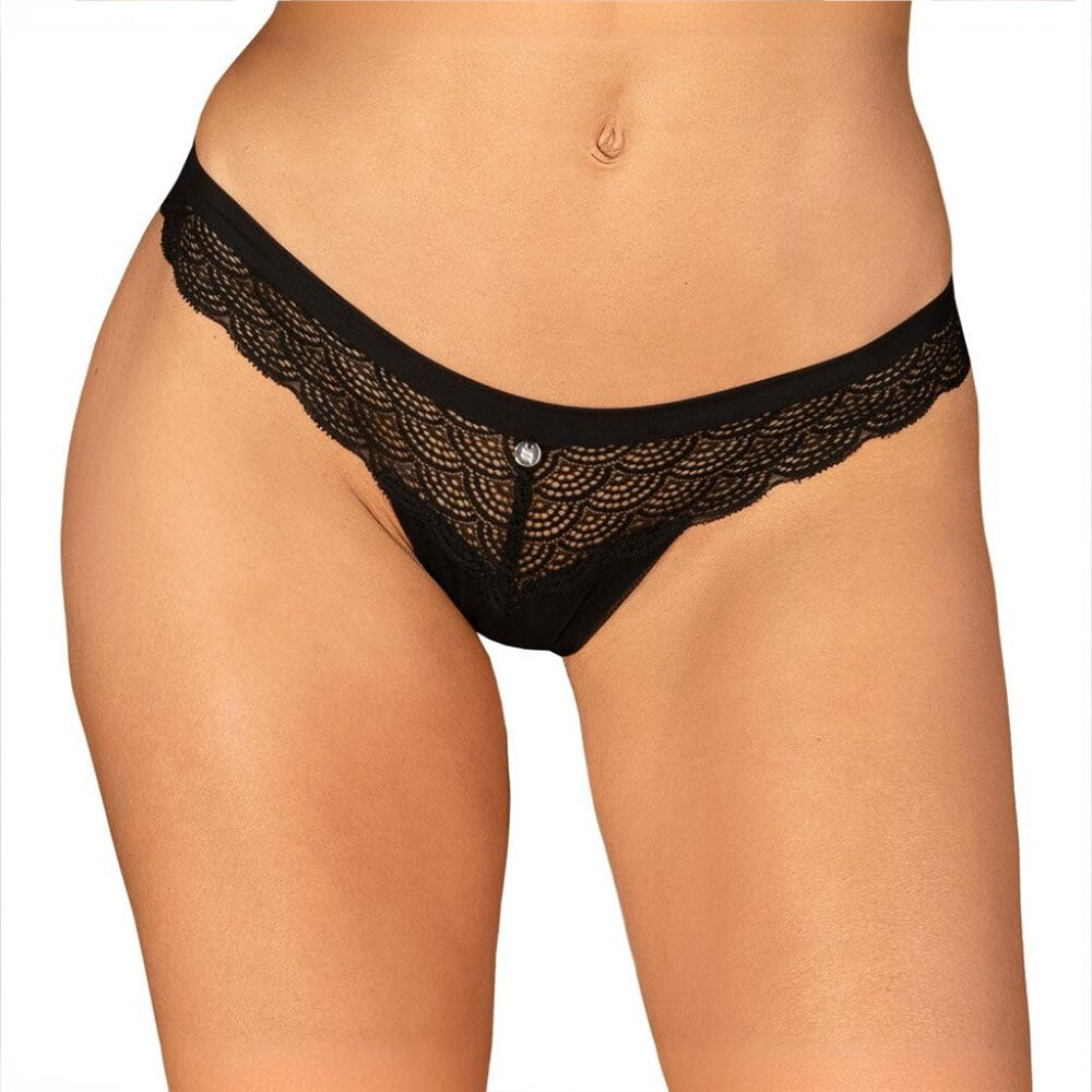 Plus size Obsessive Chemeris panties with lace Black