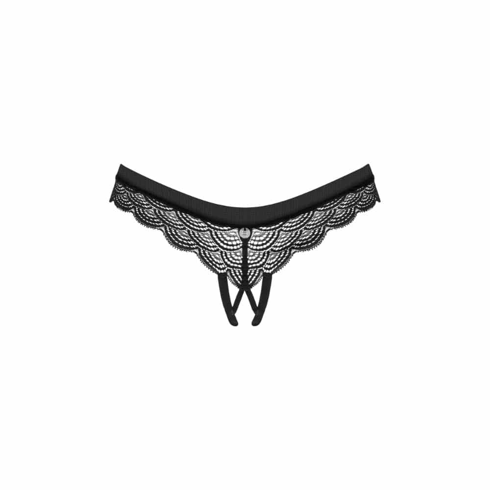 Plus size Obsessive Chemeris crotchless panties Black