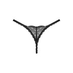 Plus size Obsessive Chemeris thong with lace Black XL/XXL