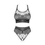 Obsessive K103 Top and crotchless Panties O/S Black