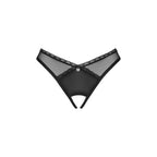 Plus size Obsessive Latinesa crotchless thong Black