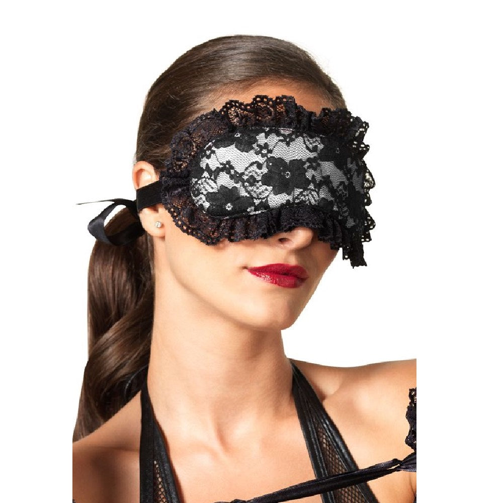 Naughty Toys padded lace eye mask with tie ribbon blindfold O/S - image 3