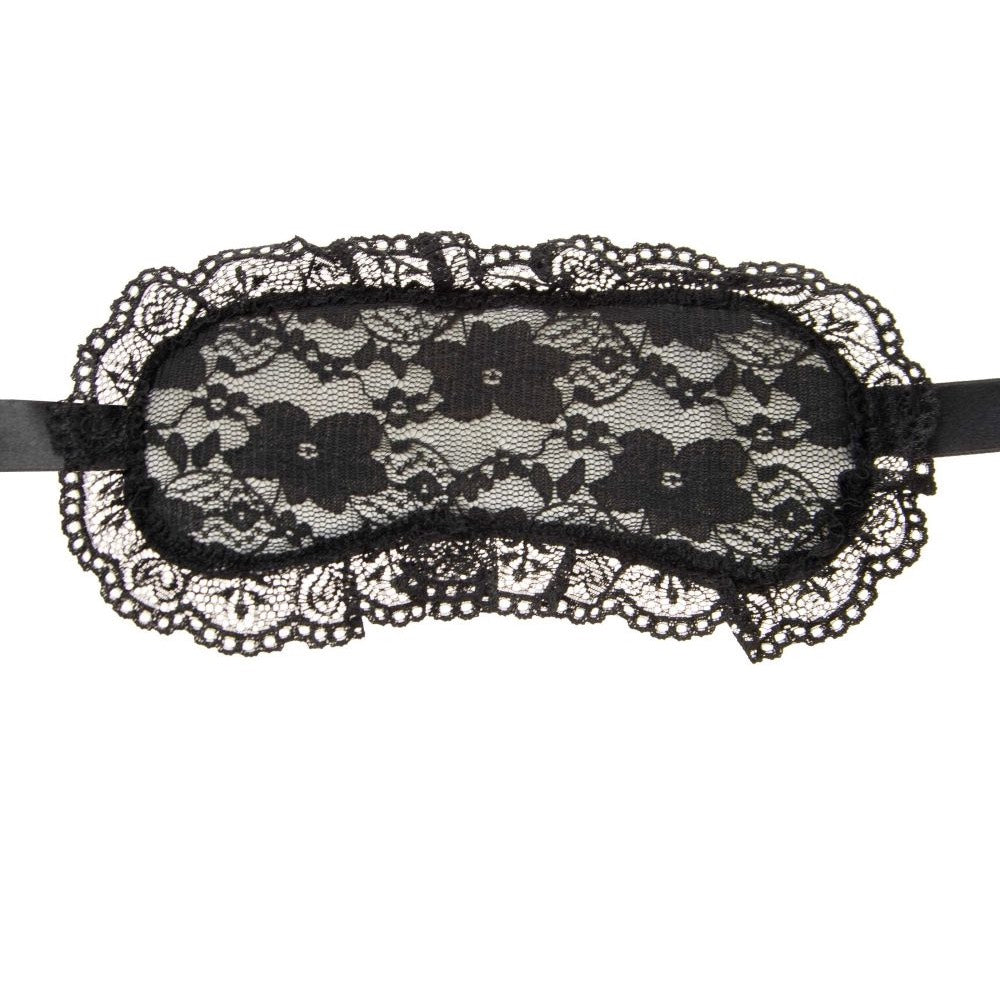 Naughty Toys padded lace eye mask with tie ribbon blindfold O/S Secondary image