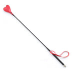 Fetish spanking crop RED leather heart shape slapper 60 cm