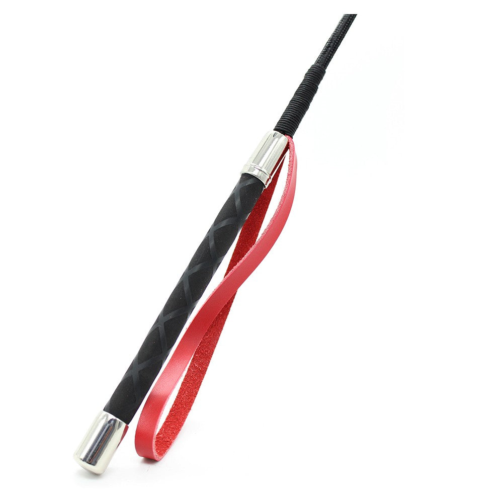 Fetish spanking crop RED leather heart shape slapper 60 cm - image 3
