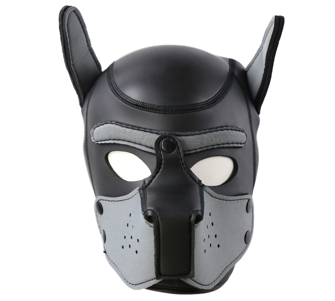 LARGE Black-Gray Bondage Dog Puppy Neoprene Hood - image 2