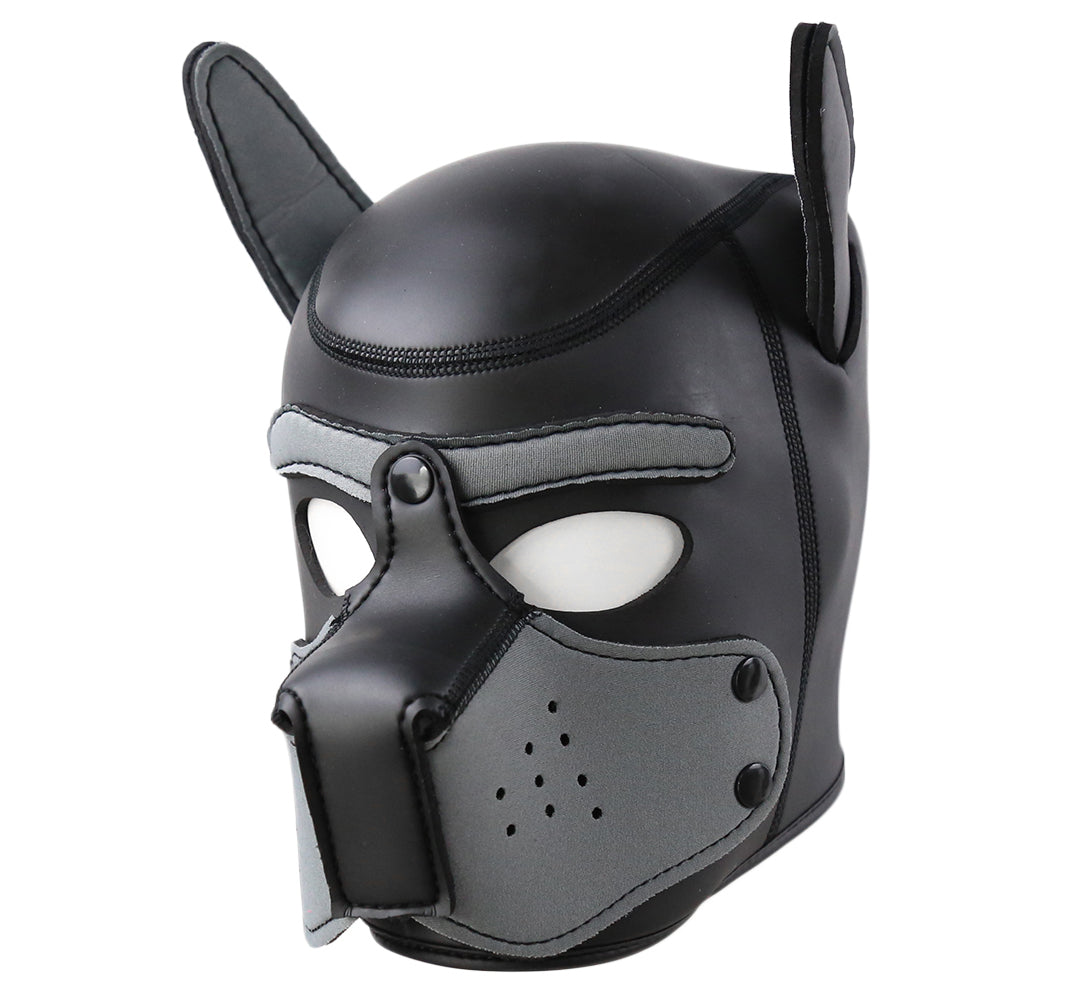 LARGE Black-Gray Bondage Dog Puppy Neoprene Hood - image 3