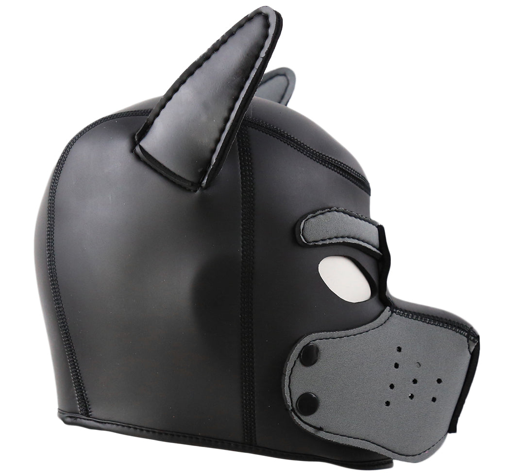 LARGE Black-Gray Bondage Dog Puppy Neoprene Hood - image 4