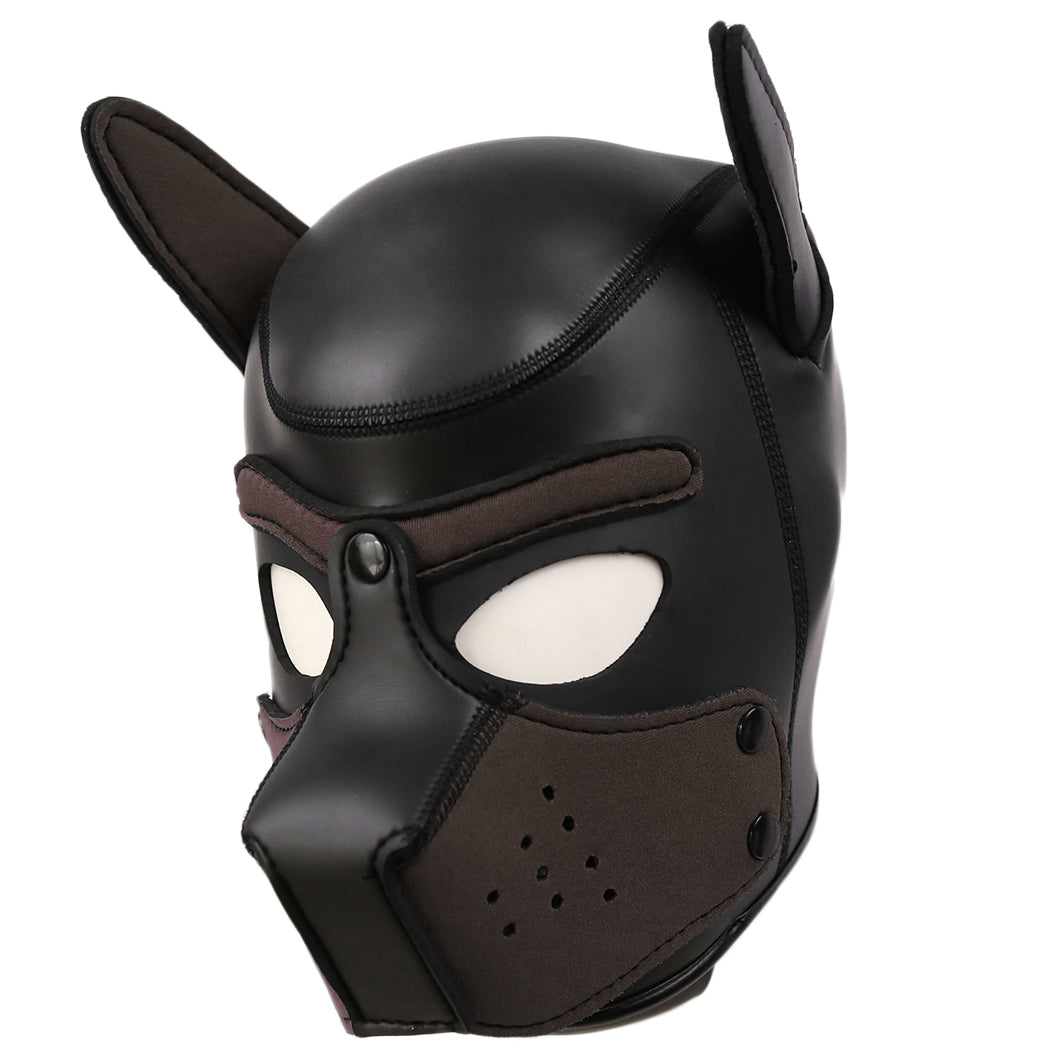 LARGE Black-Brown Bondage Dog Puppy Neoprene Hood - image 4