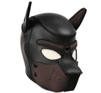 LARGE Black-Brown Bondage Dog Puppy Neoprene Hood