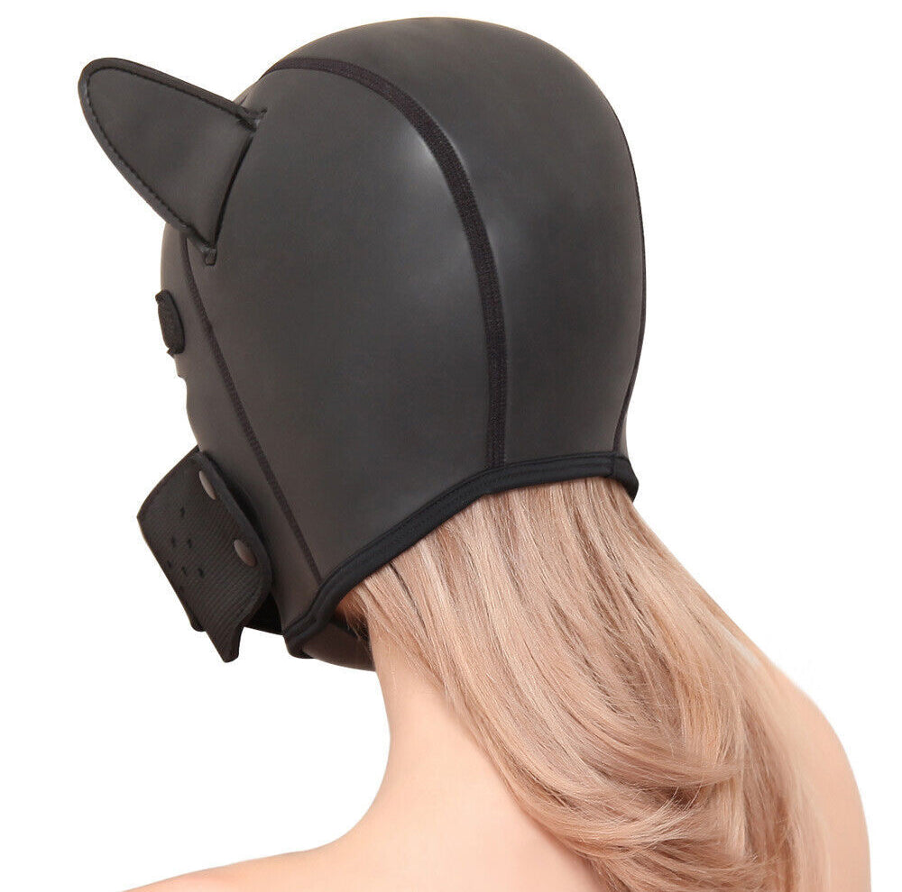 LARGE Black-Brown Bondage Dog Puppy Neoprene Hood - image 2