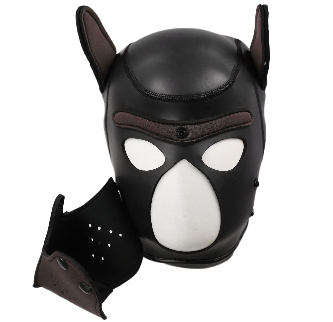LARGE Black-Brown Bondage Dog Puppy Neoprene Hood - image 3