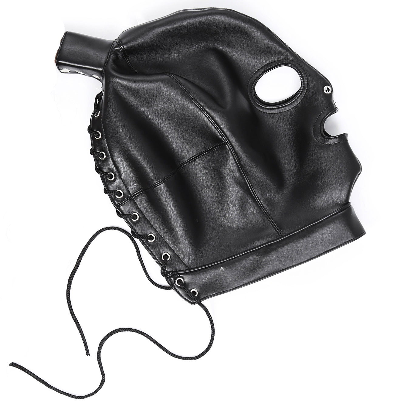 Bondage role play leather Ponytail Hood - image 3