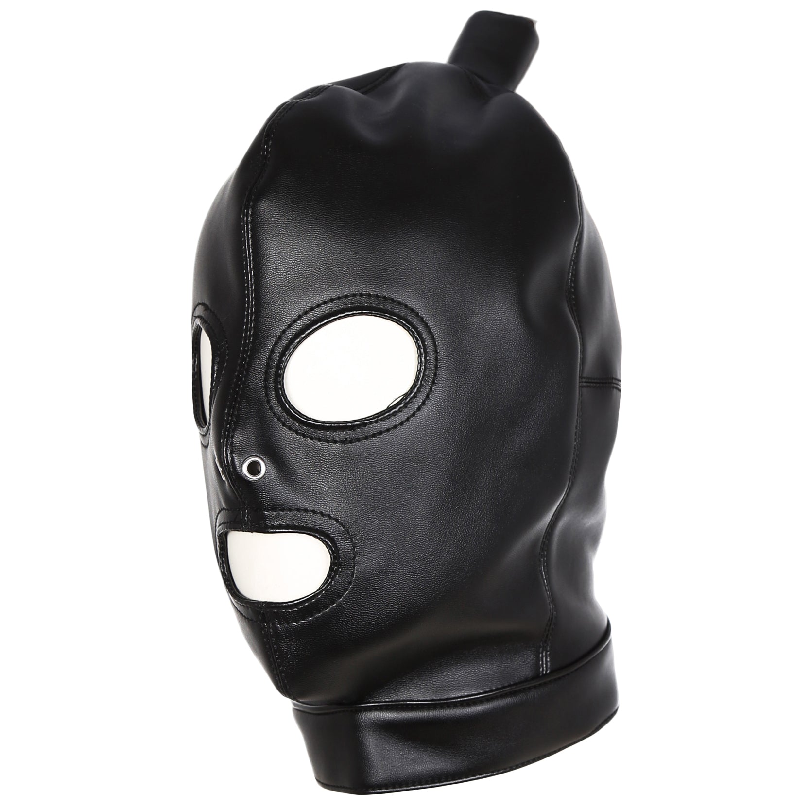 Bondage role play leather Ponytail Hood
