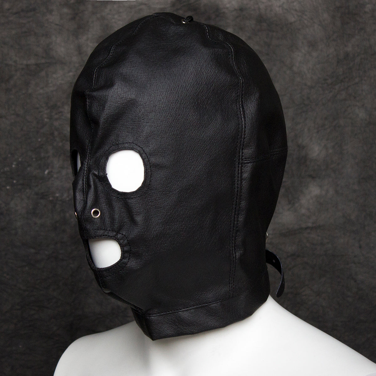 Premium Bondage Hood with eyes and mouth openings - image 5