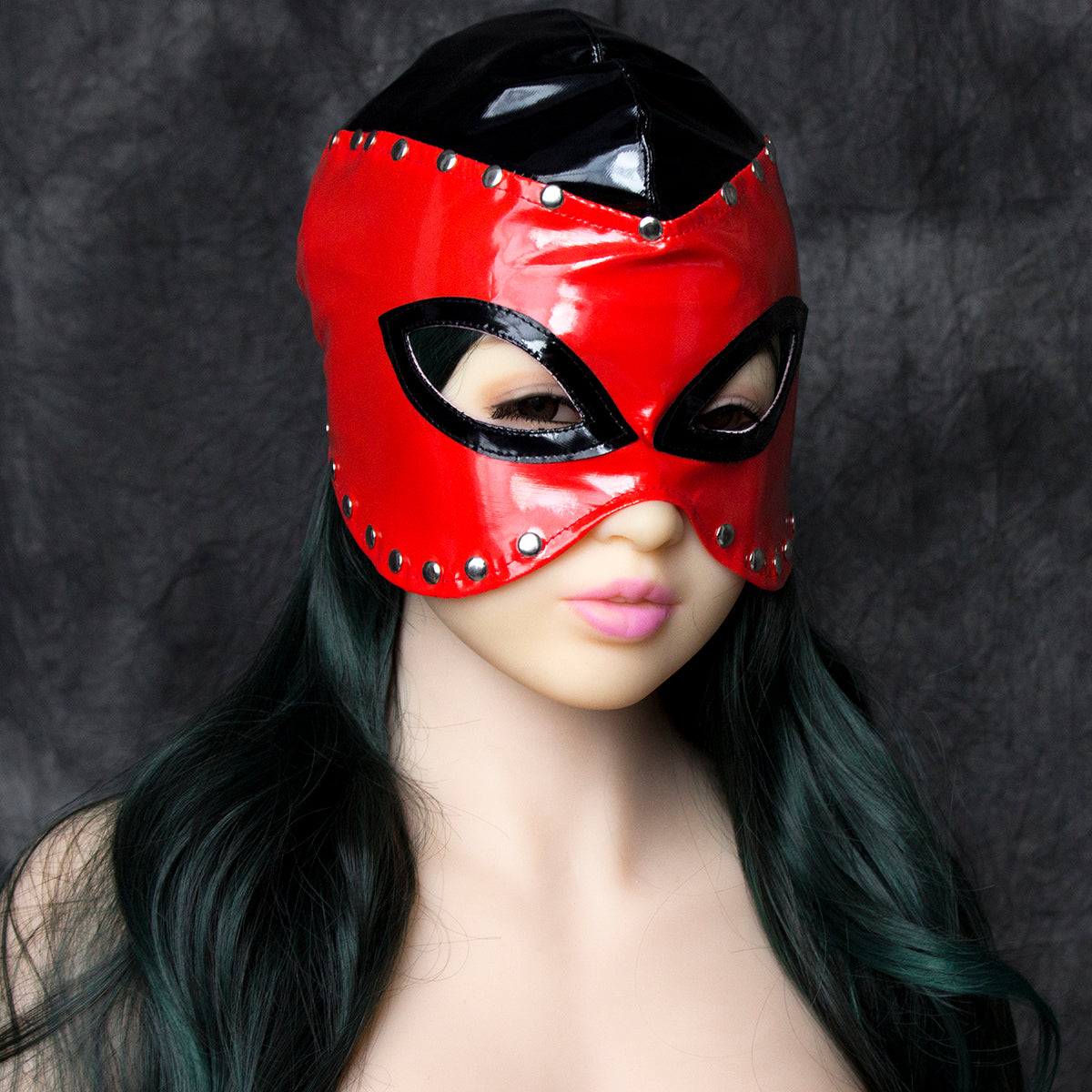 Shiny Red cosplay light pvc hood O/S