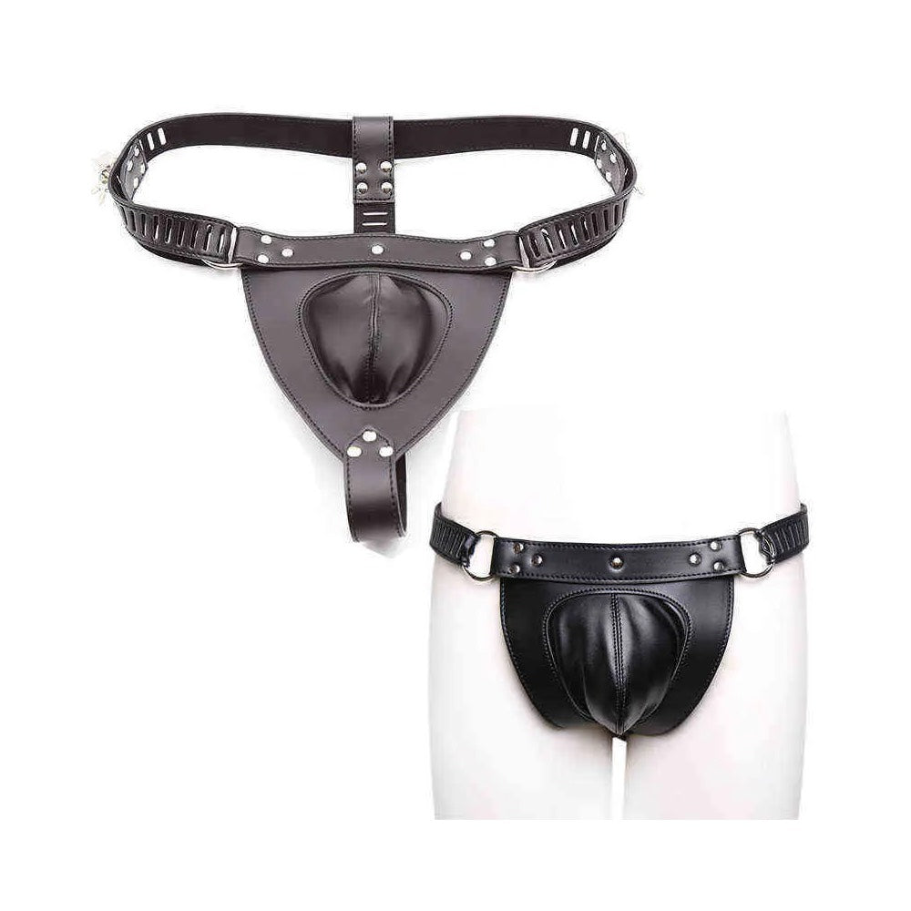 Male leather Chastity Pants with Padlocks - image 5