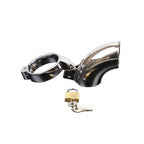 Steel penis chastity cage with removable front end and locker - image 2