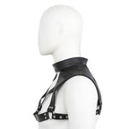 Leather chest harness with neck collar S-M SIZE - image 3