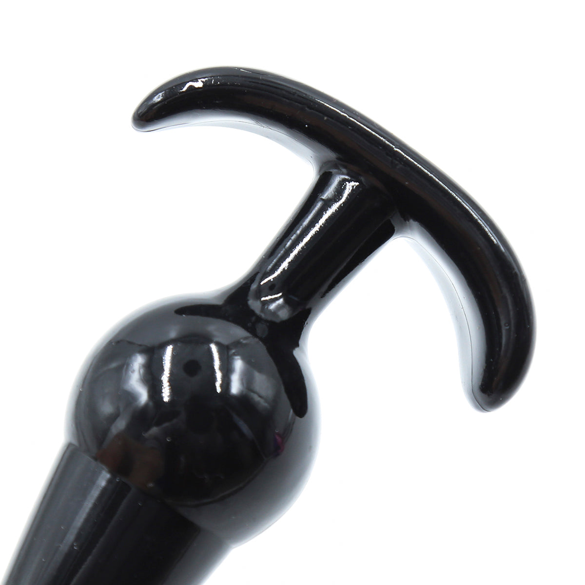 Small Medium Black Jelly T-Butt plug 8 X 3.5 cm - image 3