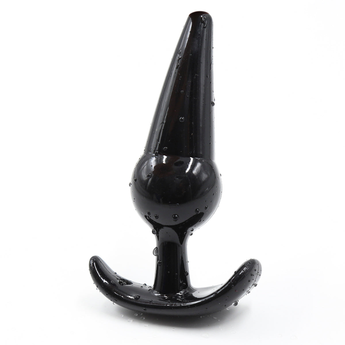 Small Medium Black Jelly T-Butt plug 8 X 3.5 cm
