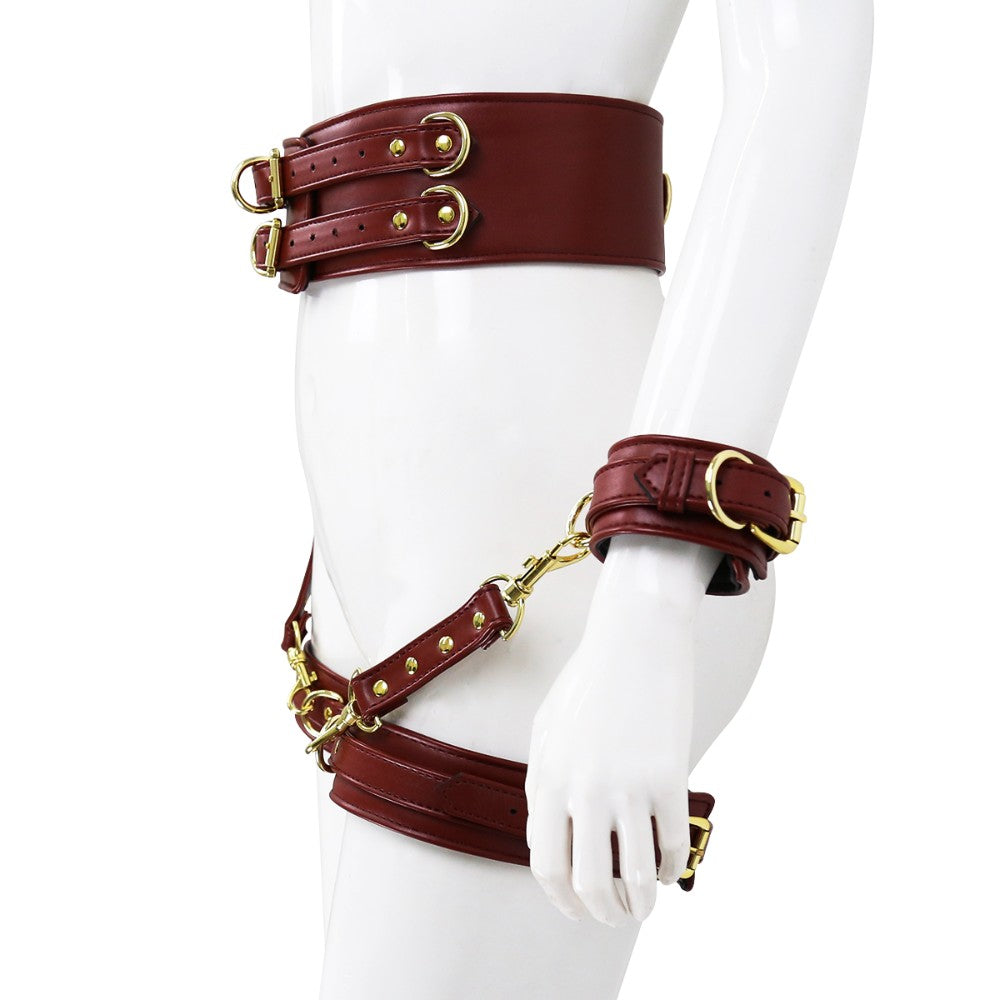 Premium Fetish Collection complete 6 piece set Wine red-Gold - image 6