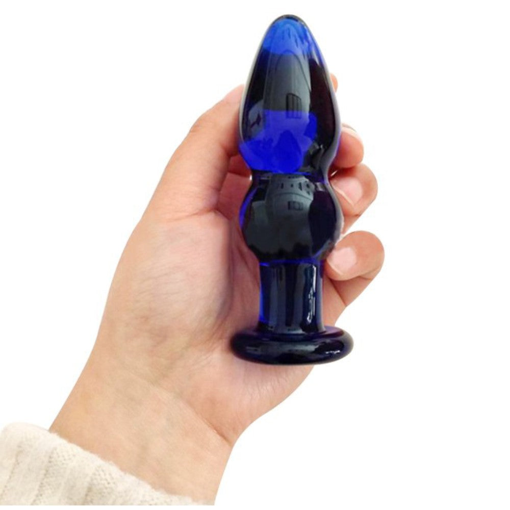 Glassy blue anal plug 11 x 3.8 cm Κύρια εικόνα προϊόντος