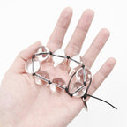 Small glass anal beads on string with pull O-Ring 1.5 cm